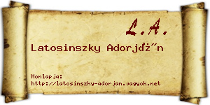 Latosinszky Adorján névjegykártya